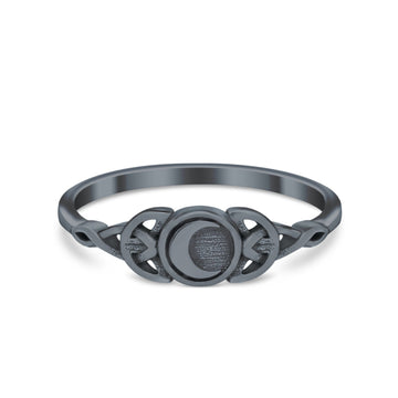 925 Sterling Silver Petite Dainty Celtic Crescent Moon Band Wholesale
